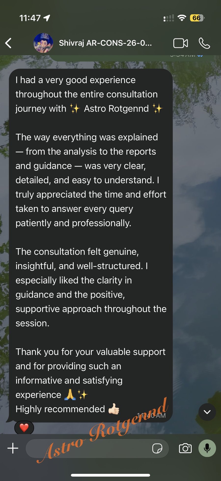 Client feedback on WhatsApp 5